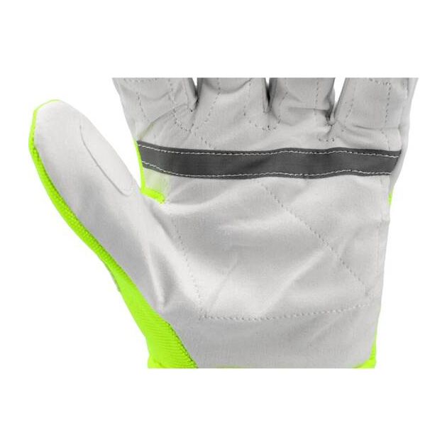 Перчатки рабочие YATO бело-желтые, светоотражающие, экокожа, 10 размер, фото , изображение 6 | SNABZHENIE.com.ua