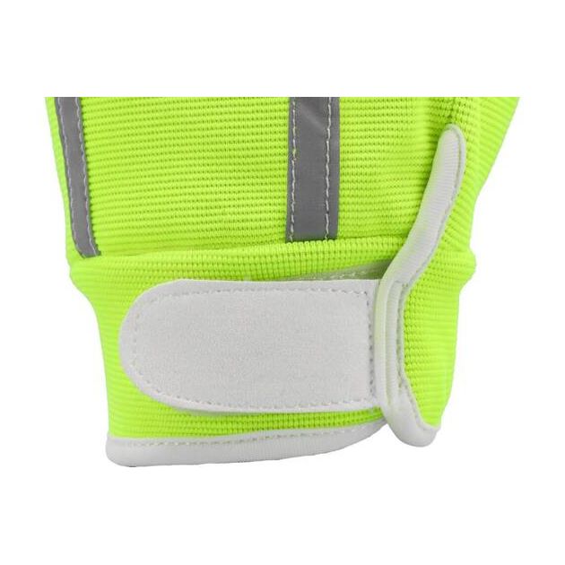 Перчатки рабочие YATO бело-желтые, светоотражающие, экокожа, 10 размер, фото , изображение 7 | SNABZHENIE.com.ua