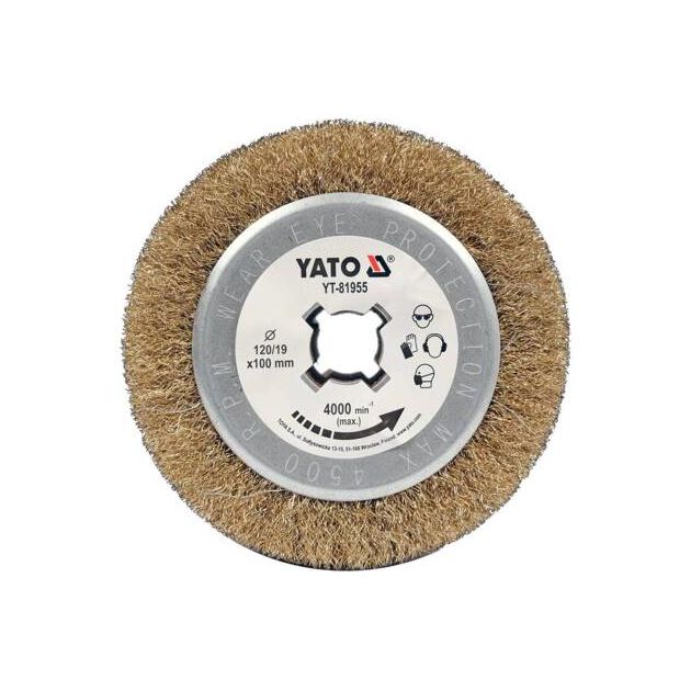 Щетка-вал YATO для шлифовально-брашировочной машины, Ø 120/19 мм, фото , изображение 5 | SNABZHENIE.com.ua