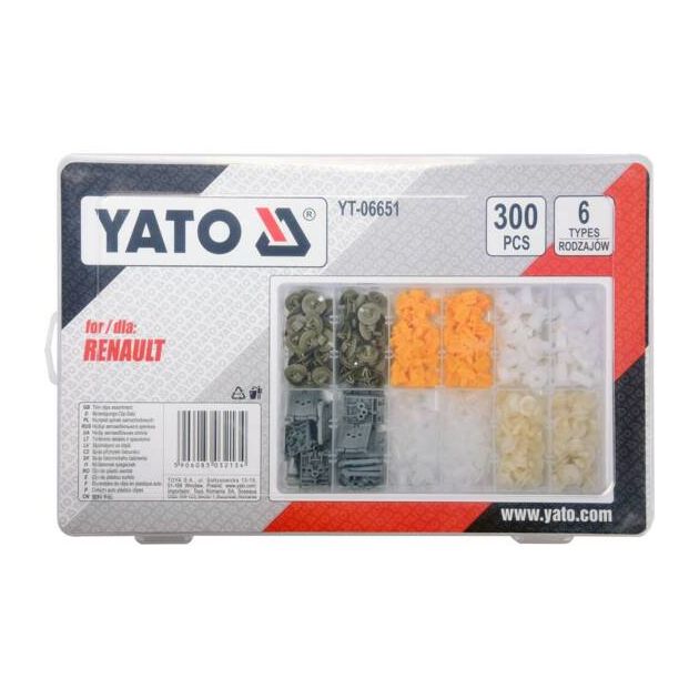 Крепления обшивки RENAULT YATO, 6 типов, 300 шт (YT-06651), фото , изображение 3 | SNABZHENIE.com.ua Крепления обшивки RENAULT YATO, 6 типов, 300 шт (YT-06651), фото , изображение 3 | SNABZHENIE.com.ua