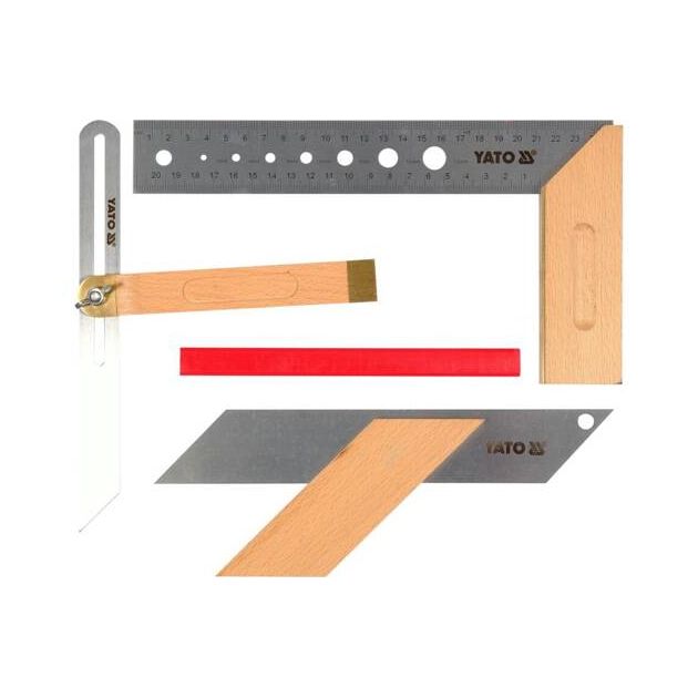 Набор столярных угольников YATO 3 шт: 90˚, 45˚, 135˚, 180 мм, фото , изображение 3 | SNABZHENIE.com.ua Набор столярных угольников YATO 3 шт: 90˚, 45˚, 135˚, 180 мм, фото , изображение 3 | SNABZHENIE.com.ua