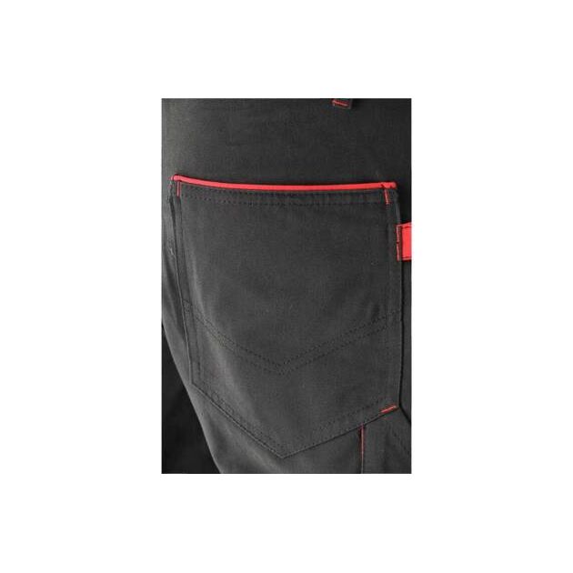 Робочі штани COMFY YATO, L, чорні з червоним, 7 кишень, 100% бавовна, фото , изображение 12 | SNABZHENIE.com.ua
