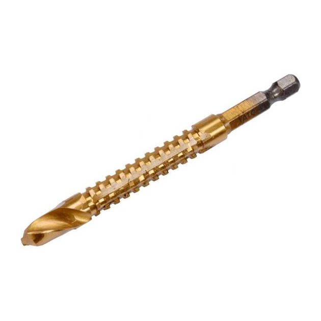 Сверло фрезеровальне по металу YATO HSS-TIN 9 мм, l = 102 мм, HEX - 1/4 (YT-44827), фото , зображення 3 | SNABZHENIE.com.ua