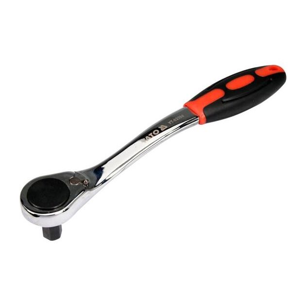 Трещотка шестигранна, вигнута YATO HEX10, HRC 42-48, з прорезиненим ергономічним руків'ям (YT-02394), фото , зображення 3 | SNABZHENIE.com.ua Трещотка шестигранна, вигнута YATO HEX10, HRC 42-48, з прорезиненим ергономічним руків'ям (YT-02394), фото , зображення 3 | SNABZHENIE.com.ua