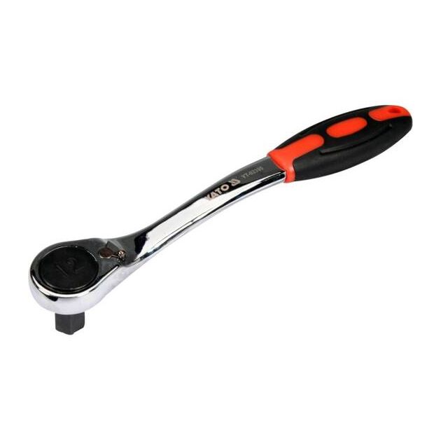 Трещотка шестигранна, вигнута YATO HEX12, HRC 42-48, з прорезиненою ергономічною ручкою (YT-02395), фото , зображення 3 | SNABZHENIE.com.ua Трещотка шестигранна, вигнута YATO HEX12, HRC 42-48, з прорезиненою ергономічною ручкою (YT-02395), фото , зображення 3 | SNABZHENIE.com.ua