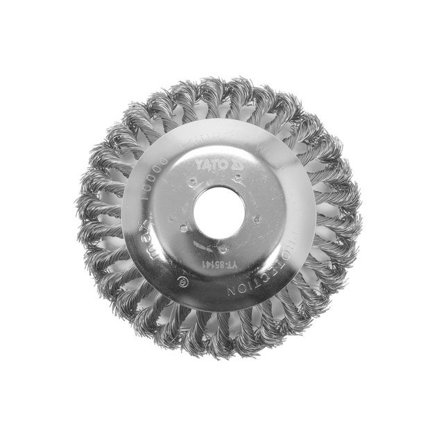 Щітка-крацовка дискова з плетеного дроту YATO 150/25,4 мм до газонокосарки, фото , зображення 3 | SNABZHENIE.com.ua Щітка-крацовка дискова з плетеного дроту YATO 150/25,4 мм до газонокосарки, фото , зображення 3 | SNABZHENIE.com.ua