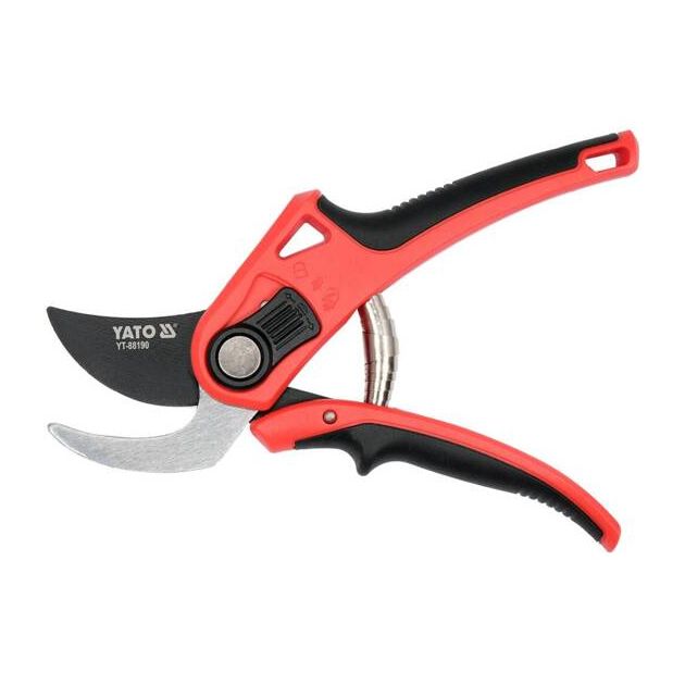 Сікатор YATO з округленими лезами, регуляція до гілок Ø 12-20 мм, L=208 мм, фото , изображение 3 | SNABZHENIE.com.ua