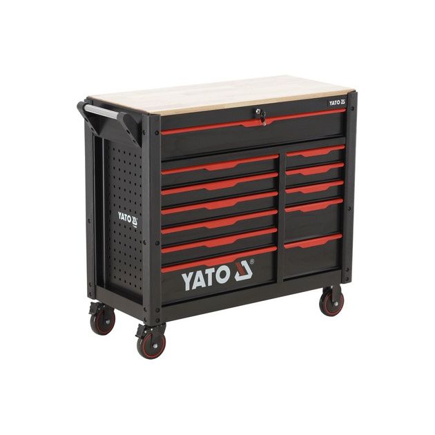 Шафа-візок для інструментів YATO, 12 шуфлядів, 4 колеса, 113x100x48 см, фото , изображение 2 | SNABZHENIE.com.ua