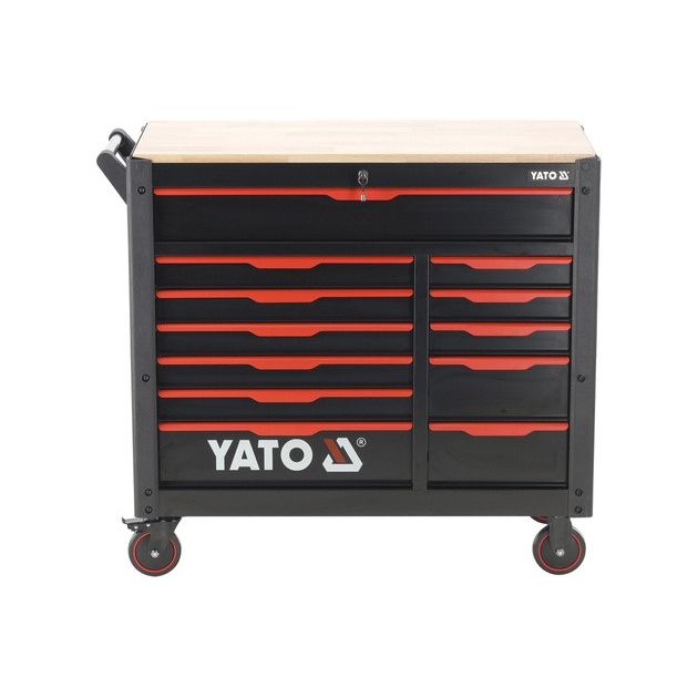 Шафа-візок для інструментів YATO, 12 шуфлядів, 4 колеса, 113x100x48 см, фото , изображение 5 | SNABZHENIE.com.ua