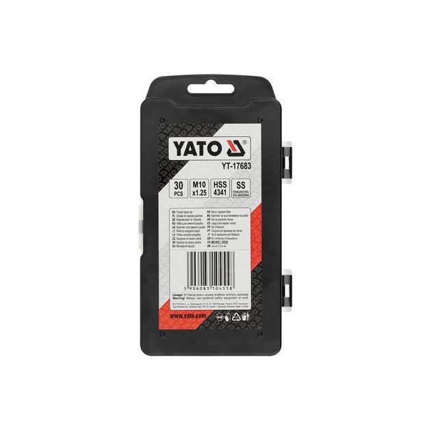 Инструменты и вставки для ремонта резьбы YATO М10 х 1.25 мм, 30 шт., фото , изображение 3 | SNABZHENIE.com.ua