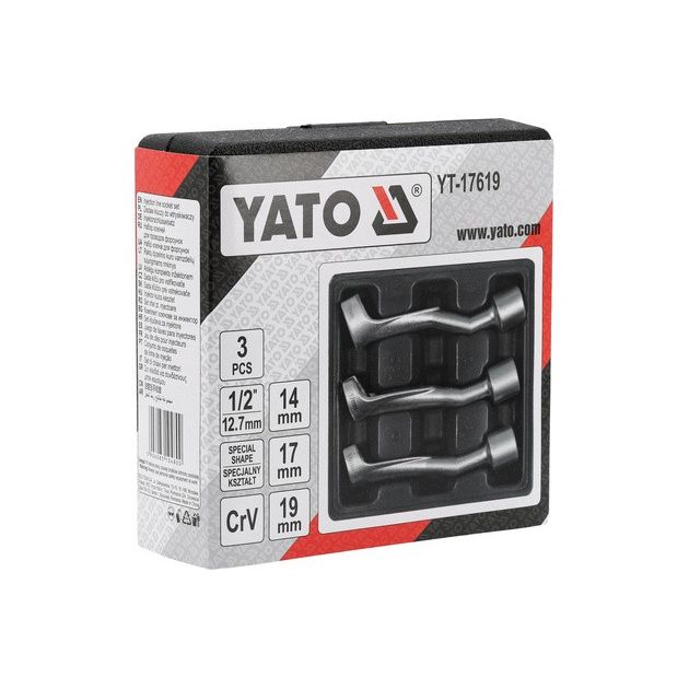 Ключі вічкові до інжекторів YATO з квадратним захопом 1/2", М14, 17, 19 мм, 3 шт. [20], фото , зображення 4 | SNABZHENIE.com.ua