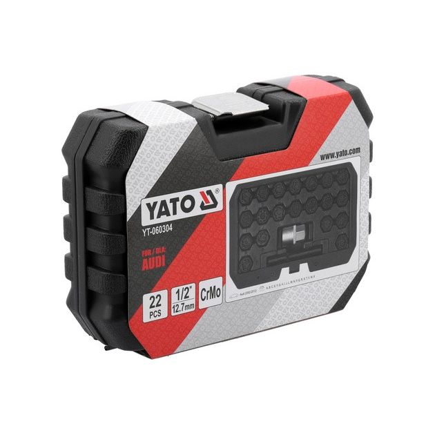 Торцевые головки для колесных дисков AUDI YATO, 1/2", 22 шт, фото , изображение 4 | SNABZHENIE.com.ua