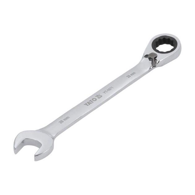 Ключ ріжково-накидний YATO з тріщаткою, CrV, М=28 мм, l=360 мм, фото , изображение 3 | SNABZHENIE.com.ua