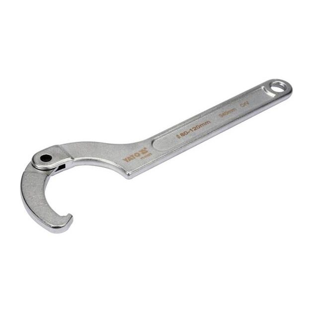 Ключ гаковий з носиком на шарнірі YATO, M=80-120 мм, L=340 мм, фото , изображение 2 | SNABZHENIE.com.ua