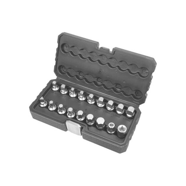 Торцеві насадки для оливозливних пробок YATO: квадрат 3/8; Cr-V, 18 шт., фото , зображення 3 | SNABZHENIE.com.ua