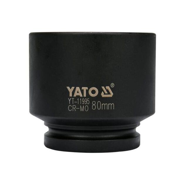 Головка торцева ударна 12-гранна, квадрат 1, 80 мм, довжина 100 мм YATO (YT-11995), фото , зображення 3 | SNABZHENIE.com.ua Головка торцева ударна 12-гранна, квадрат 1, 80 мм, довжина 100 мм YATO (YT-11995), фото , зображення 3 | SNABZHENIE.com.ua