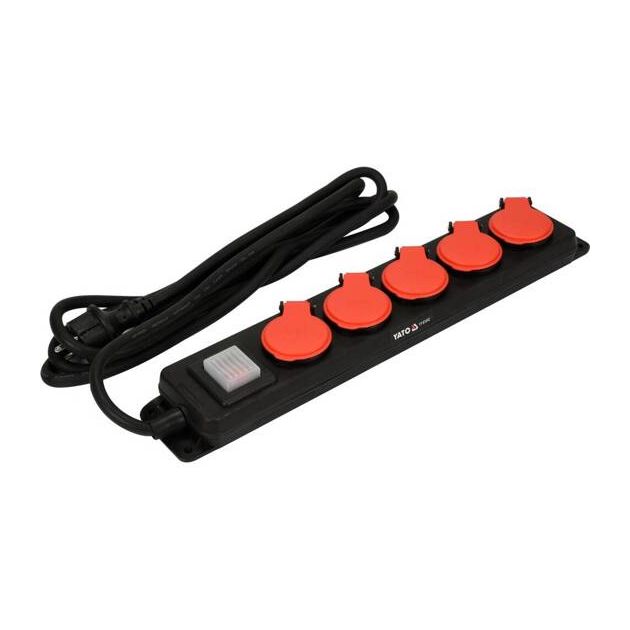 Удлинитель YATO 3 м, 5 гнезд, 3-жильный, с заземлением, фото , изображение 3 | SNABZHENIE.com.ua Удлинитель YATO 3 м, 5 гнезд, 3-жильный, с заземлением, фото , изображение 3 | SNABZHENIE.com.ua