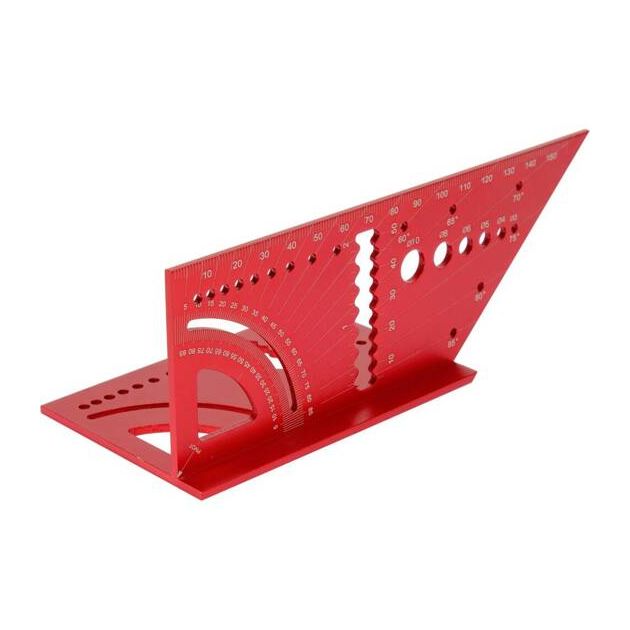 Кутник алюмінієвий стереометр. 3D YATO 150х 70х 215 мм, 45°, 90° з транспортиром і шаблонами отворів, фото , зображення 2 | SNABZHENIE.com.ua