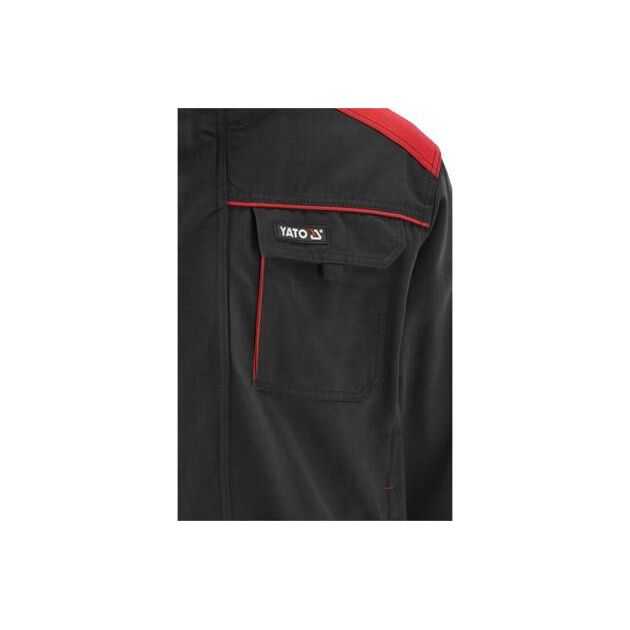Куртка рабочая COMFY YATO, XL, черно-красная, 7 карманов, 100% хлопок, фото , изображение 11 | SNABZHENIE.com.ua