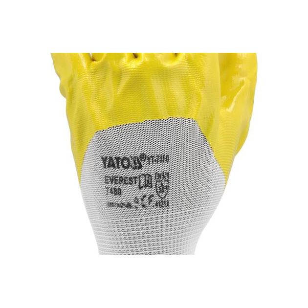 Перчатки рабочие трикотажные нейлоновые желтые YATO, размер 10, фото , изображение 9 | SNABZHENIE.com.ua
