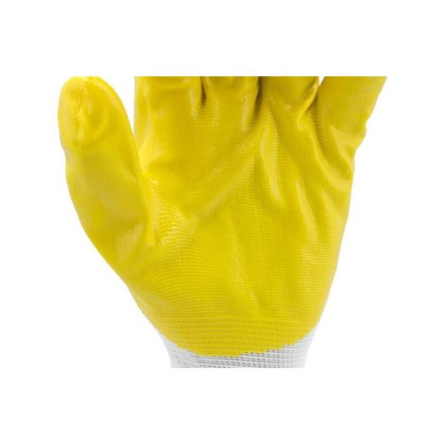 Перчатки рабочие трикотажные нейлоновые желтые YATO, размер 10, фото , изображение 11 | SNABZHENIE.com.ua