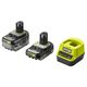 Ryobi Набір акумулятора та зарядного пристрою RC18120-242X ONE+, 18В, 2А•год+4А•год, ЗП Lithium+, фото , изображение 2 | SNABZHENIE.com.ua Ryobi Набір акумулятора та зарядного пристрою RC18120-242X ONE+, 18В, 2А•год+4А•год, ЗП Lithium+, фото , изображение 2 | SNABZHENIE.com.ua