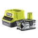 Ryobi Набір акумулятора та зарядного пристрою ONE+ RC18120-140 18В 1х4А·год ЗП 2А, фото , зображення 2 | SNABZHENIE.com.ua Ryobi Набір акумулятора та зарядного пристрою ONE+ RC18120-140 18В 1х4А·год ЗП 2А, фото , зображення 2 | SNABZHENIE.com.ua