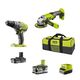 Ryobi Набір інструментів ONE+ R18DDAG-252S: шуруповерт R18DD3, КШМ R18AG, фото , изображение 2 | SNABZHENIE.com.ua