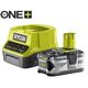 Ryobi Набір акумулятора та зарядного пристрою ONE+ RC18120-140G 18В 1х4А·год ЗП 2А, фото , зображення 2 | SNABZHENIE.com.ua Ryobi Набір акумулятора та зарядного пристрою ONE+ RC18120-140G 18В 1х4А·год ЗП 2А, фото , зображення 2 | SNABZHENIE.com.ua