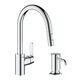 Набор Grohe QuickFix Get UA31484QF7: смеситель для кухни Get 31484001 с дозатором Authentic 40537000, фото  | SNABZHENIE.com.ua