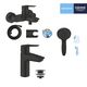 Набор смесителей 3 в 1 для ванной комнаты Grohe QuickFix Start Black UA303301SQ, фото , зображення 10 | SNABZHENIE.com.ua