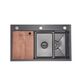 Lidz Handmade H7545B Мойка для кухни интегрированная Decor Black PVD Honeycomb 3,0/1,0 мм LDH7545BDECPVD48373, фото , изображение 4 | SNABZHENIE.com.ua Lidz Handmade H7545B Мойка для кухни интегрированная Decor Black PVD Honeycomb 3,0/1,0 мм LDH7545BDECPVD48373, фото , изображение 4 | SNABZHENIE.com.ua