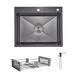 Комплект Lidz Handmade H6050HB Мойка для кухни интегрированная Decor Black PVD Honeycomb в комплекте с дозатором+ Lidz K01G Корзина для кухонной мойки, фото  | SNABZHENIE.com.ua Комплект Lidz Handmade H6050HB Мойка для кухни интегрированная Decor Black PVD Honeycomb в комплекте с дозатором+ Lidz K01G Корзина для кухонной мойки, фото  | SNABZHENIE.com.ua