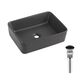 Раковина накладная Qtap Tern 480x370x135 мм, Anthracite, прямоугольная, с донным клапаном QT17116069AN, фото  | SNABZHENIE.com.ua Раковина накладная Qtap Tern 480x370x135 мм, Anthracite, прямоугольная, с донным клапаном QT17116069AN, фото  | SNABZHENIE.com.ua