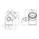 Колено 110х45° для канализации Rozma с отводом 50 мм влево, фото , изображение 2 | SNABZHENIE.com.ua