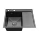 Кухонна мийка Kroner KRP Schwarze - 6350LHM PVD (3,0/1,0 мм), фото , зображення 3 | SNABZHENIE.com.ua