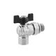 Кран-американка шаровой угловой Kroner 1/2" ВН PN40 бабочка, никелированный, фото , зображення 3 | SNABZHENIE.com.ua Кран-американка шаровой угловой Kroner 1/2" ВН PN40 бабочка, никелированный, фото , зображення 3 | SNABZHENIE.com.ua