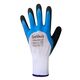 Перчатки синтетические белые с сине-черным вспененным латексным покрытием 3/4 69136 "б", фото , изображение 3 | SNABZHENIE.com.ua