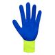 Перчатки синтетические салатовые с синим неполным вспененным латексным покрытием FLL 9416 "б", фото , изображение 2 | SNABZHENIE.com.ua