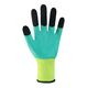Перчатки синтетические салатовые с двойным вспененным латексным зелено-черным 3/4 покрытием "б", фото , изображение 2 | SNABZHENIE.com.ua