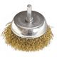 Щітка для дрелі 50 мм, чашечна з хвостовиком, латуньована витая проволока MATRIX (744759M), фото , зображення 2 | SNABZHENIE.com.ua