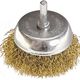 Щітка для дрелі 50 мм, чашечна з хвостовиком, латуньована витая проволока MATRIX (744759M), фото , зображення 3 | SNABZHENIE.com.ua