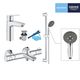 Набір змішувачів 3 в 1 для ванної кімнати Grohe QuickFix Start S-Size UA202304TS, фото , зображення 10 | SNABZHENIE.com.ua Набір змішувачів 3 в 1 для ванної кімнати Grohe QuickFix Start S-Size UA202304TS, фото , зображення 10 | SNABZHENIE.com.ua