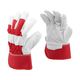 Рабочие перчатки бело-красные YATO: хлопок + козья кожа, размер 9, фото  | SNABZHENIE.com.ua