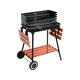 Гриль угольный LUND 53x33 см, 4 ножки, 2 колеса, 2 полки, 106x44x82 см, фото , изображение 3 | SNABZHENIE.com.ua